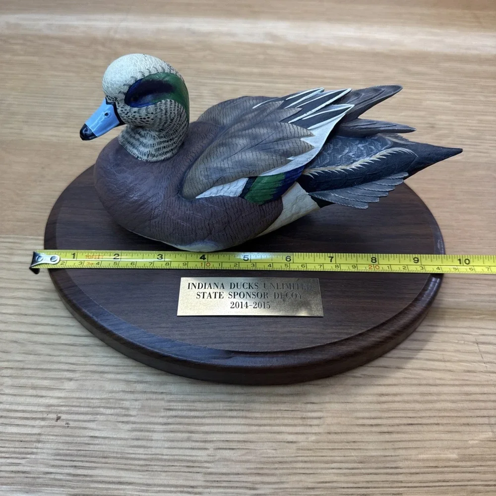 Indiana Ducks Unlimited State Sponsor Decoy Loon Lake Wood Plaque Hand Painted